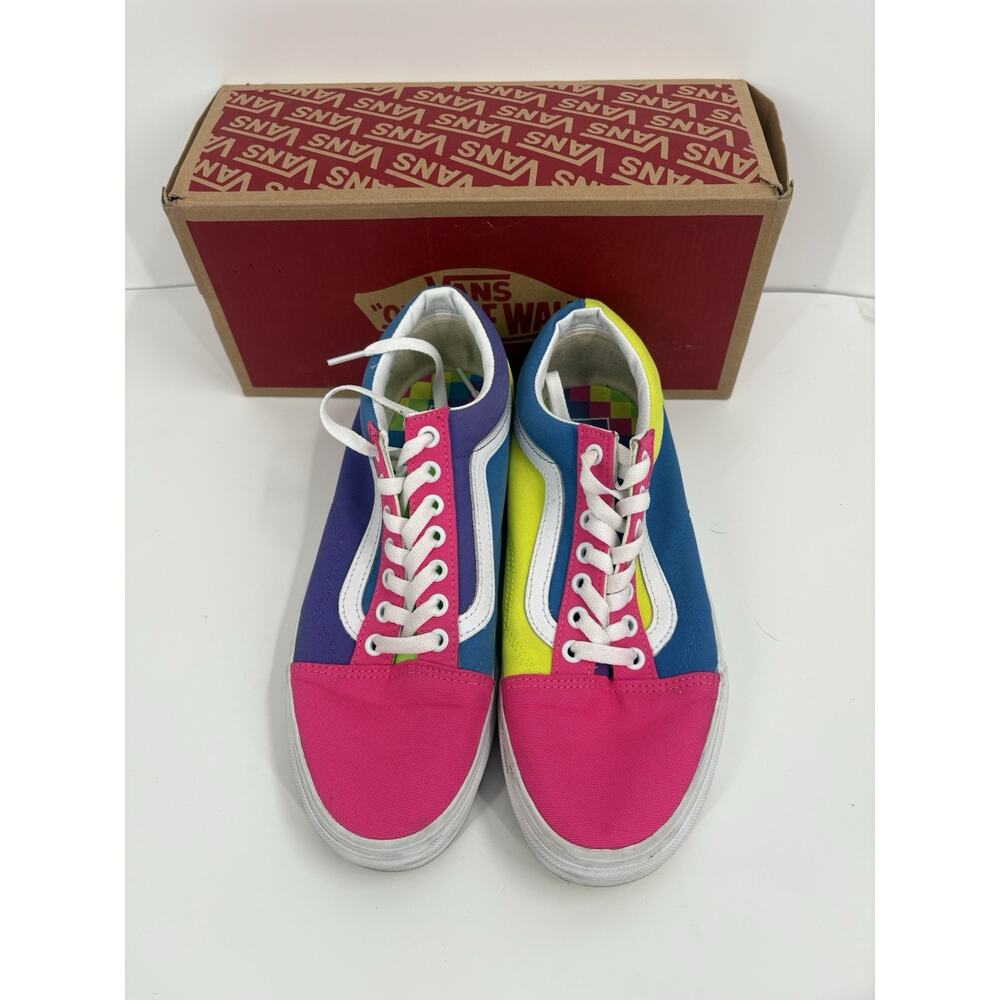 VANS OFF THE WALL SKATEBOARD SHOES OLD SKOOL NEON BLOCKED Woman10 Men 8.5